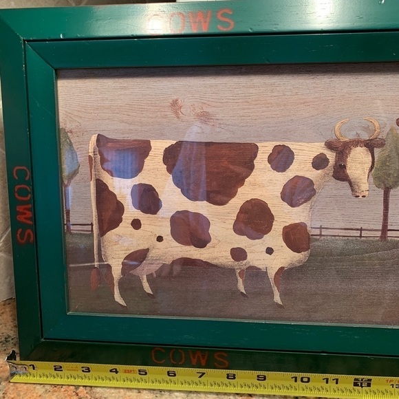 The Uttermost Company || Vintage Wood Framed Art Cow Steer 24” x 12” #8892 - Picture 5 of 13